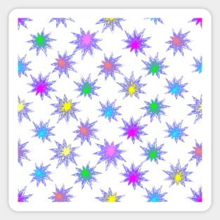 Glow Stars Diagonal Repeat on White Sticker